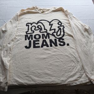 Mom Jeans Band Merch Comfort Colors Cream Crewneck Long Sleeve Tee